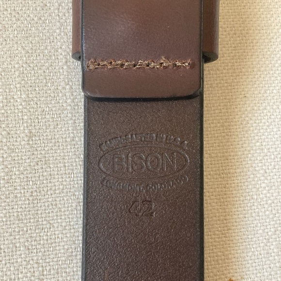 BISON | 38mm Box Canyon Brown Belt with Silver Buckle - Size 42 - Picture 5 of 16
